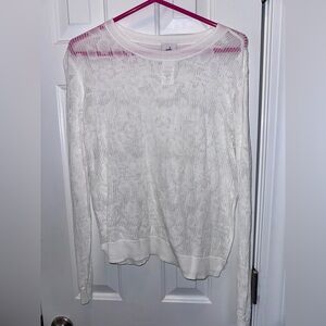 CAbi White Lightweight Open-Knit Sweater